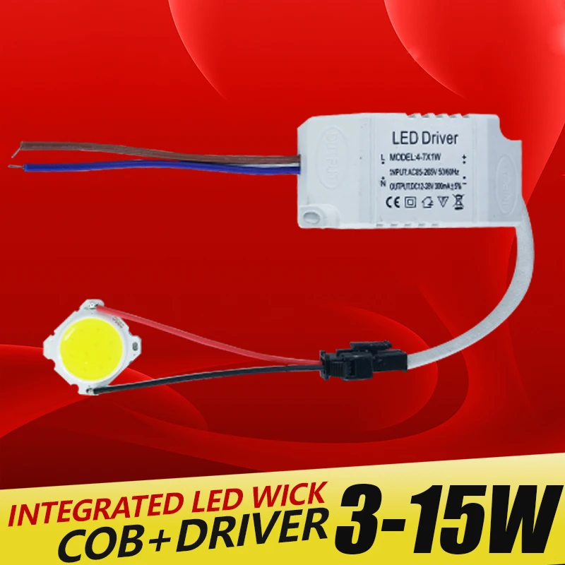 3W 5W 7W 10W 12W 15W COB LED +driver power supply built-in constant current Lighting 85-265V Output 300mA Transformer