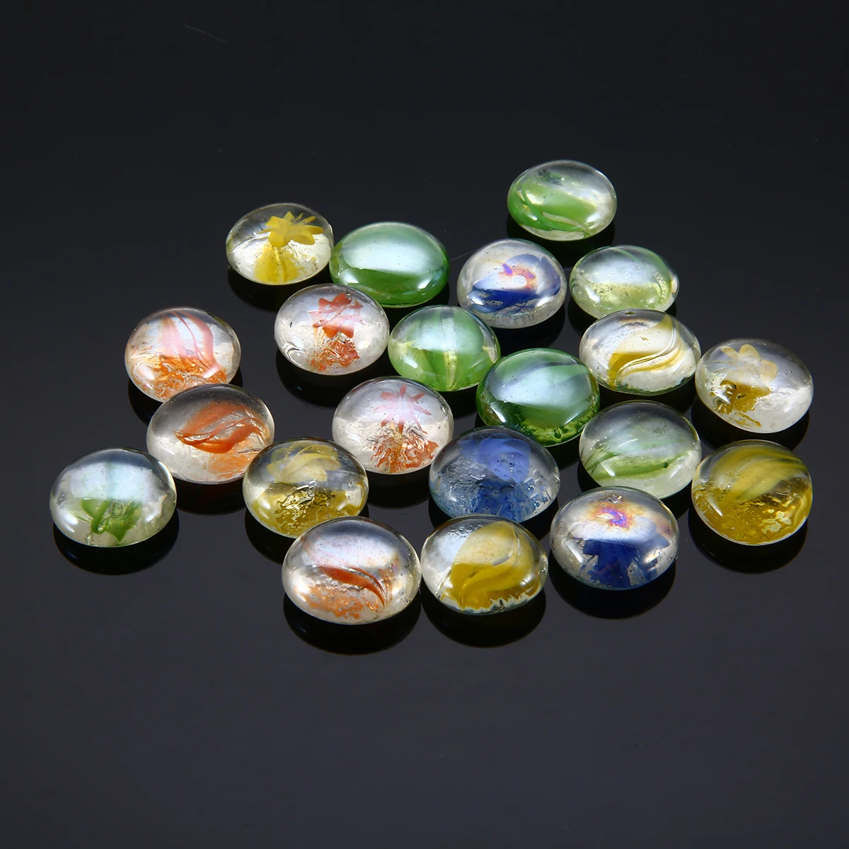 20pcs Mixed Color Glass Bead 16~19mm Gems Mosaic Tiles Beautiful Jewelry Filler for Vase Flower Pots Aquarium Home Decoration