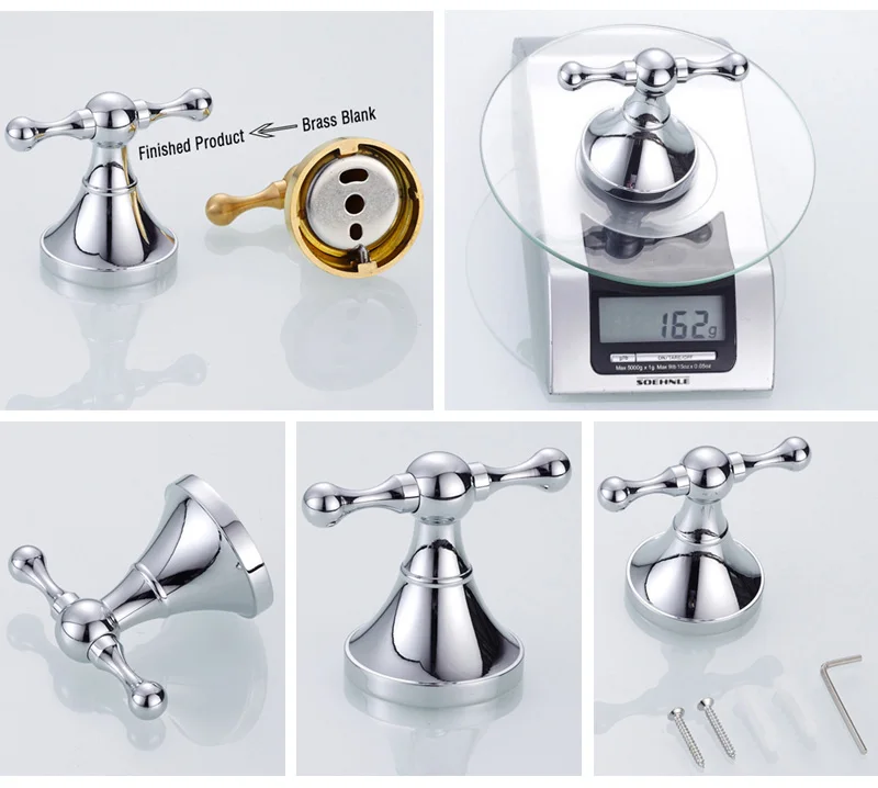 robe hook chrome brass