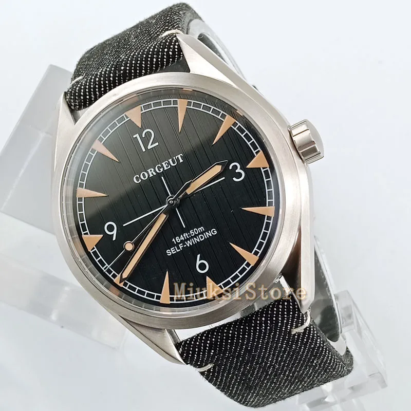 

41mm black NEW Luxury Brand Men brushed Sapphire crystal Automatic Watch dial white mens luminous wrist watch