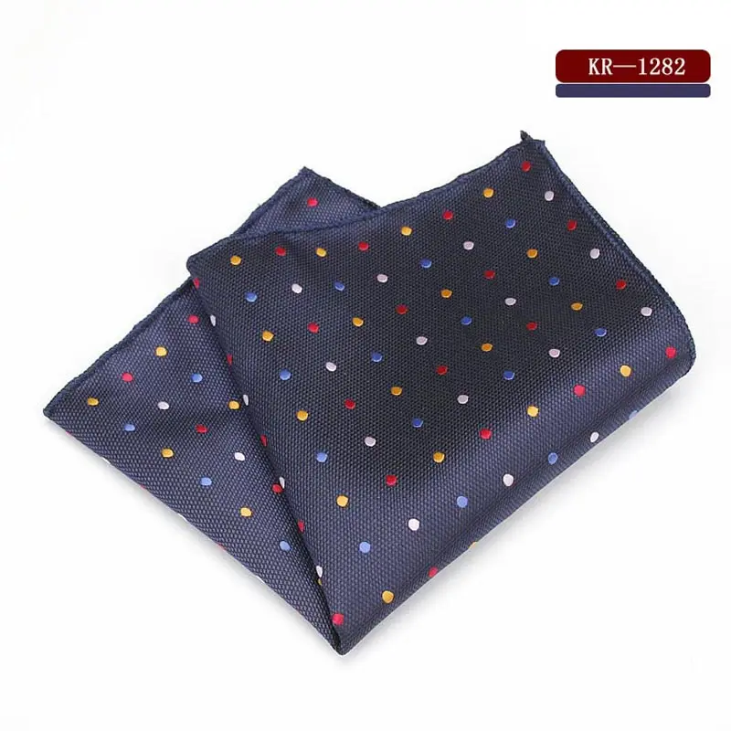SFKR 1282 KR1273-1292 Роскошные Для мужчин полиэстер шелк модный мужской Карманный платок квадратный Винтаж горошек платки Свадебная вечеринка полотенце для сундуков 22*22 см - Цвет: SFKR 1282