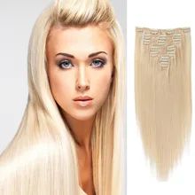 70G 120G 220G Clip In Extensions Light Blonde #24 6A Brazilian Virgin Hair Clip In Human Hair Extensions Straight Hair Clip In
