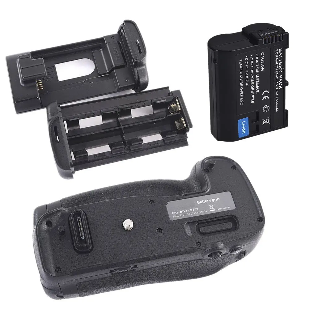 Vertical Battery Grip Pack hand Holder For Nikon D500 SLR DSLR Camera as MB D17 MBD17 + 1pcs EN
