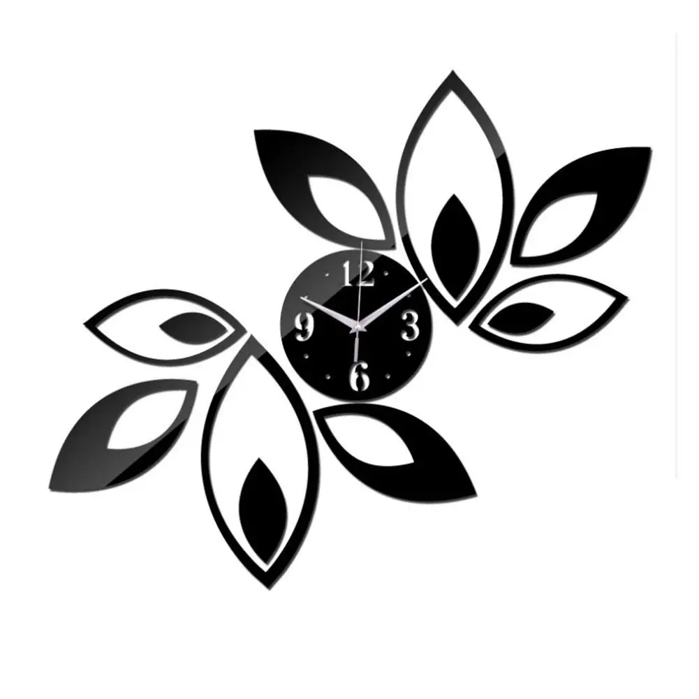 

Adeeing 13PCS 3D Elegant Mirror-Surface Clock Wall Sticker Set DIY Art Mural Home Decoration Wall Clock
