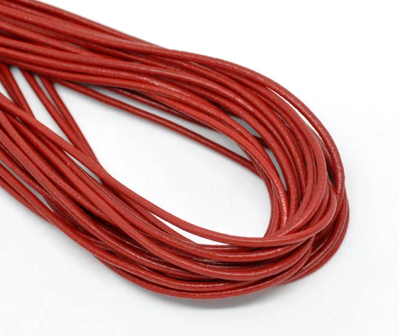 

Doreen Box Lovely Red Round Real Leather Jewelry Cord 10m length (B08227)
