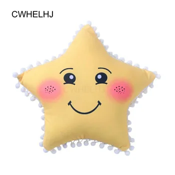 

1pc Cartoon Star/Moon/Smiling Face Children Sleep Cushion Cute Clouds Eyelash Kids Room Decoration Plush Pillow Cushions Balls