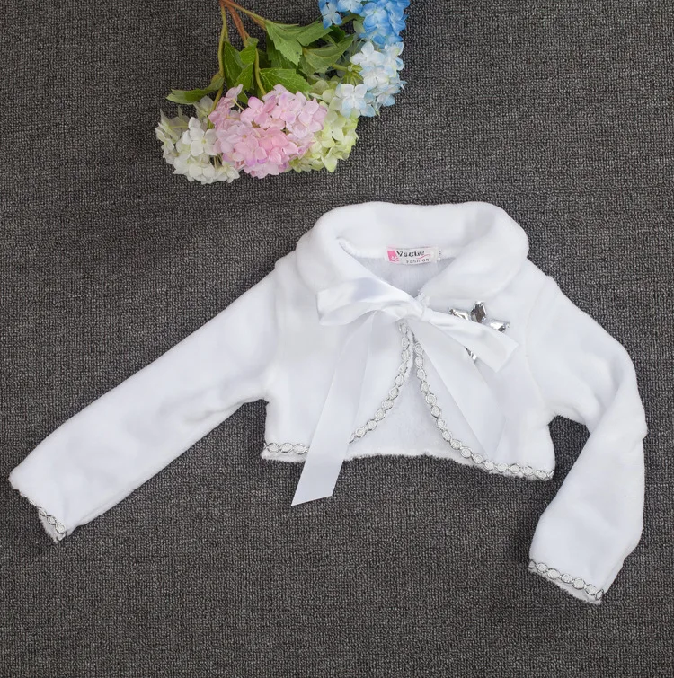 Winter Baby Girls Warm Flannel Snowflake Cotton wool Coat Short Opera Cape Faux Fur White Cardigan Kids Children Clothing Cute (11)