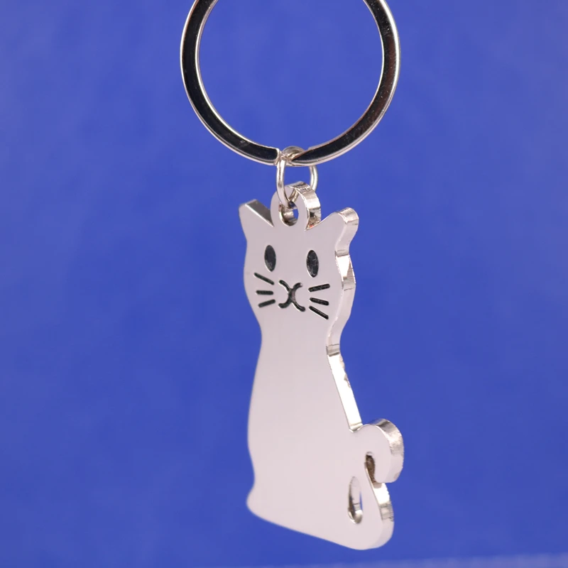 Chaveiro de metal com modelo de gato, chaveiro versátil