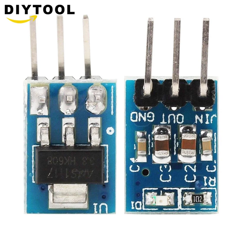 

5PCS 5V To 3.3V DC-DC Step Down Power Supply Buck Module AMS1117 800MA Automatic Adjustable Boost Board Start Limit Voltage