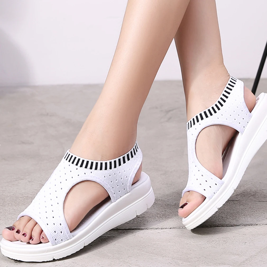 

Gladiator Sandalias mujer 2019 Female Wedge Heels Shoes Women Summer Comfortable Sandals Slip-on Flat Sandals Platform Sandalias
