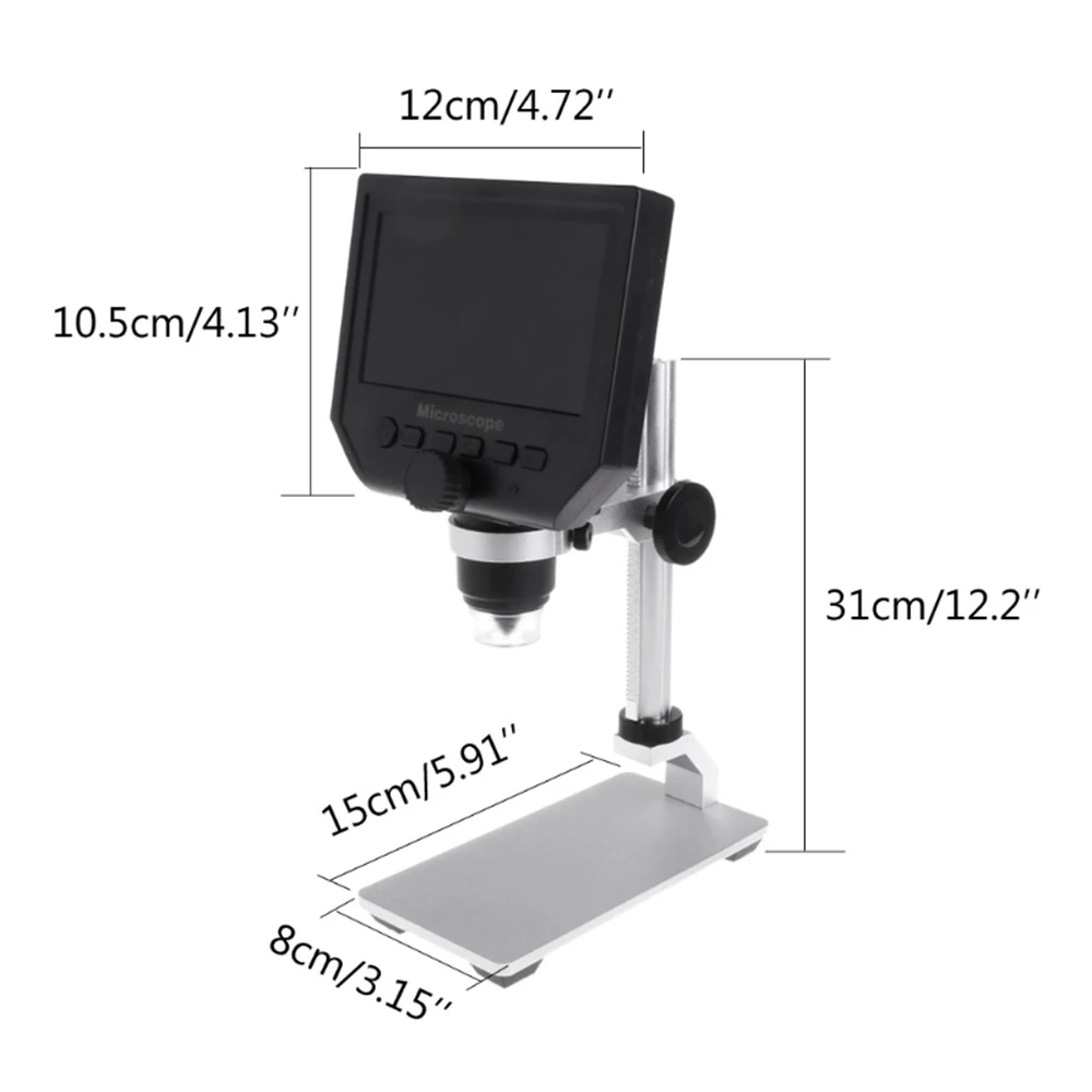 1-600x 3.6MP USB цифровой электронный микроскоп Портативный 8 светодиодный VGA микроскоп с 4," HD O светодиодный экран для ремонта материнской платы