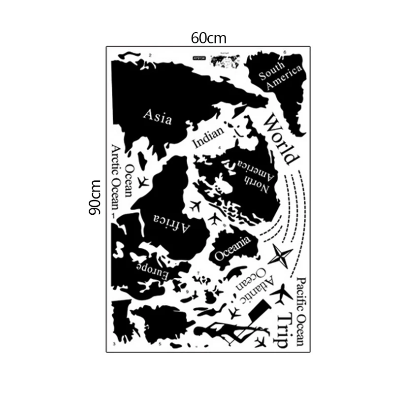 Карта мира, карта мира, ПВХ наклейка на стену для детской комнаты, наклейка, художественная роспись, домашний декор, наклейка на стену, s спальня, украшение для дома, офиса, школы