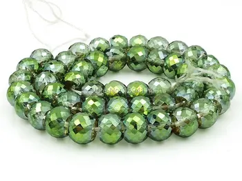 

Titanium Green Quartz Crystal Faceted Oval Loose Beads Strand For Making Bracelet Or Necklace Jewelry Approx 15 inch