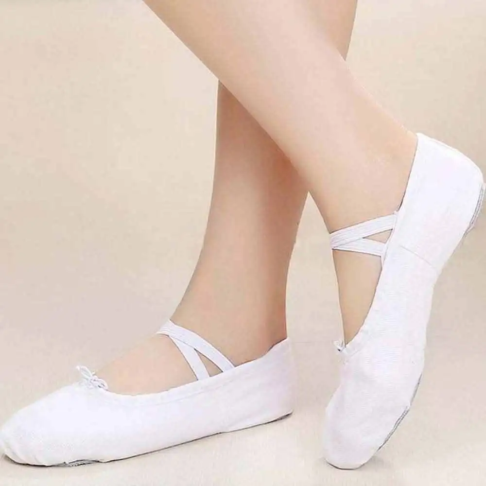 Children girls white canvas dance shoes boys girls general dance shoes ballet shoes