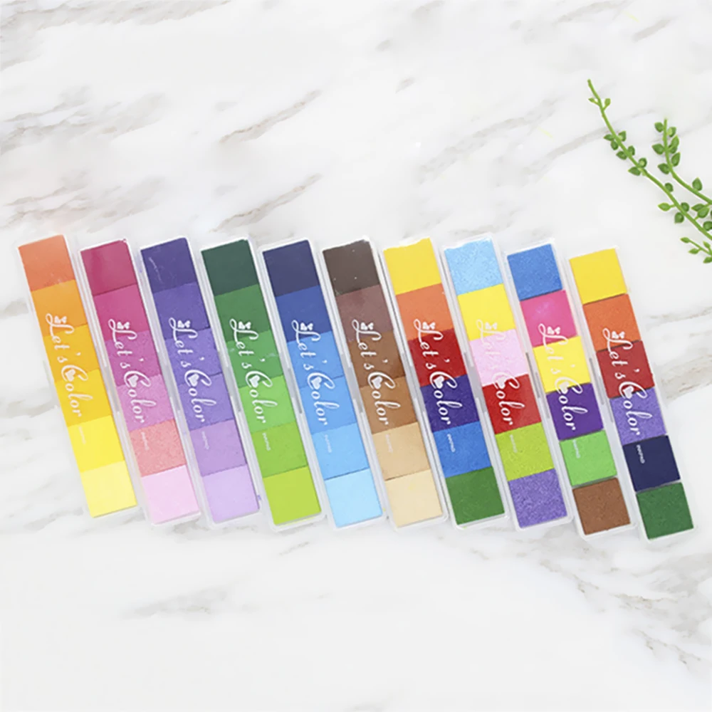 

Gradient Color Ink Pads Stamps Colorful Rubber Stamp Pad DIY Craft Scrapbooking Finger Paint Multicolour Fingerprint Inkpad
