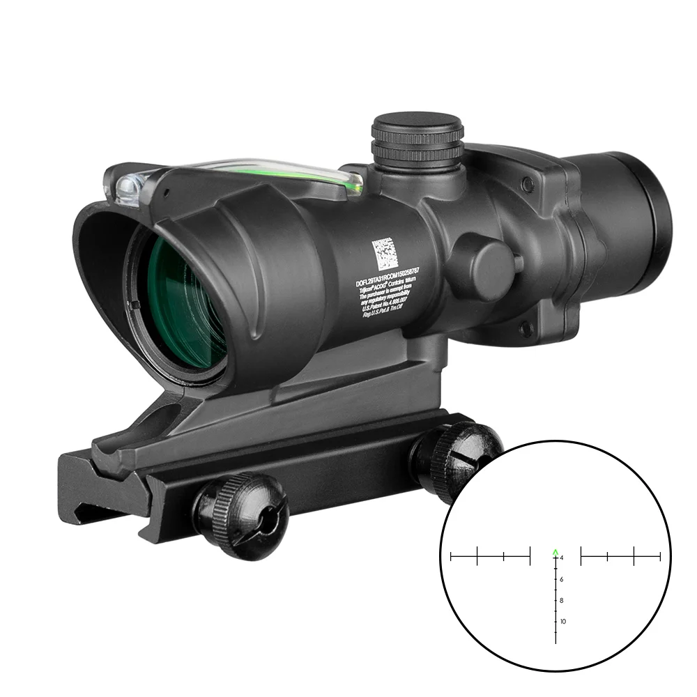 ACOG 4X32 охотничий прицел оптика из настоящего волокна красный зеленый с подсветкой шеврон стекло гравированное сетка тактический оптический прицел - Цвет: FW3-ACOG-271