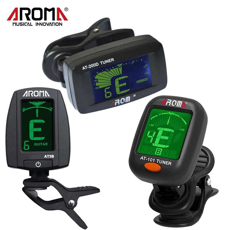 Aroma Clip On Guitar Tuner AT 200D One Button Bass Tuner AT3B High