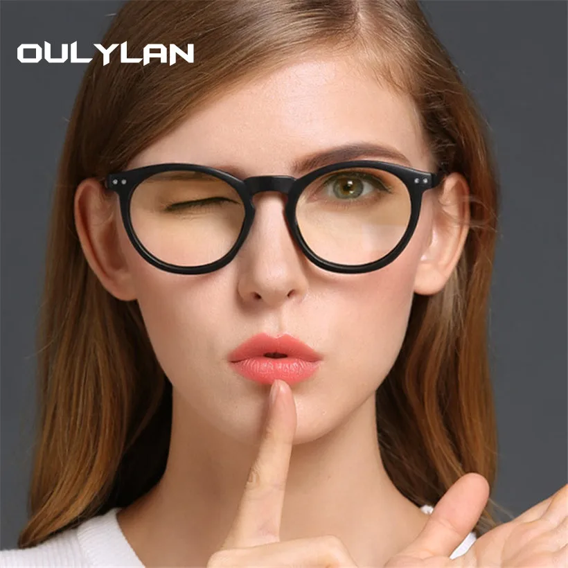 

Oulylan Retro Round Glasses Frame Men Eye Glasses Frames for Women Vintage Optical Spectacles Transparent