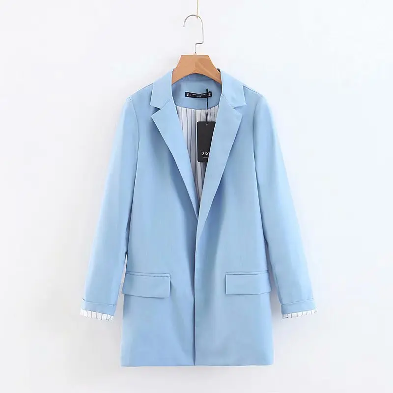 2019 New Women's Jacket Korea Style Candy Color Blazers Elegant Office Lady Long Sleeve Slim Fit Blazer 4 Color Ladies Suits