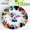 Triangle Shape Glass Rhinestones With Claw Sew On Crystal Stone Strass Diamond Metal Base Buckle For Clothes 18mm 10 pieces/pack ► Photo 1/6