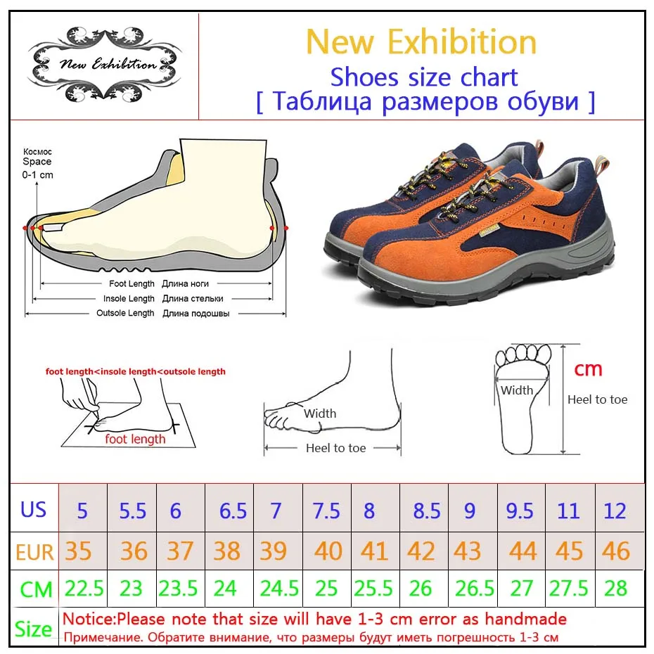 New Exhibition men Steel Toe safety shoes Anti-smashing breathable safety boots Durable work Protective Labor Insurance Shoes NE