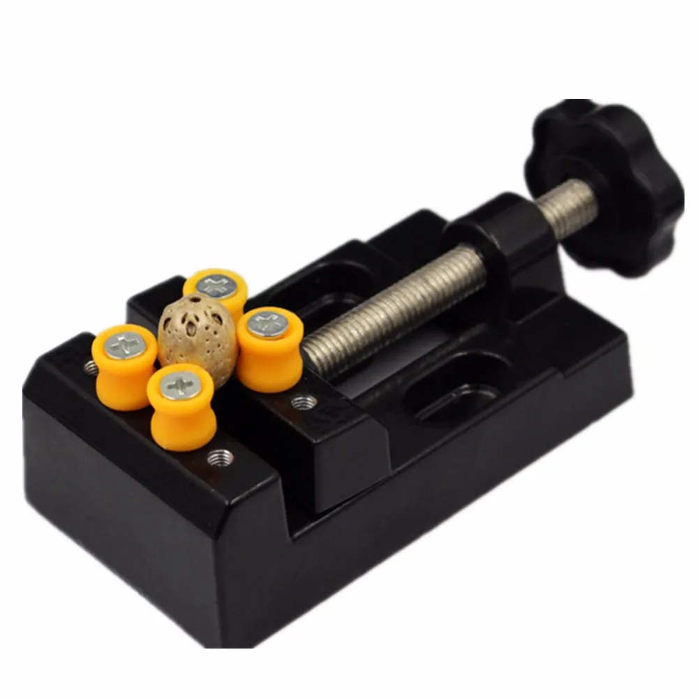 Table Vise Black Eight Holes Vise Walnut Cracker Mini Drill Press DIY Hobby Tools A