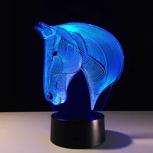 LED Horse 3D Lamp Night light baby 7 Color Change Acrylic Remote Touch Switch toilet lamp USB Energy Saving Desk lamp Footpath l