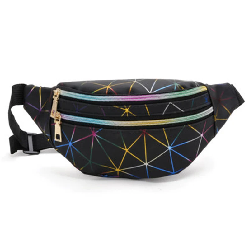 

Women Banana Waist Bag Laser Waist Pack Belt Bag Female Holographic Fanny Pack Geometric Chest Bag Wallet Phone Pouch 2019