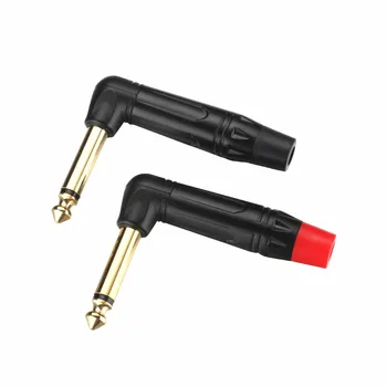 

5PCS Right Angle 6.35 2Pole Mono Jack Plug 6.35mm Guitar Audio Plug