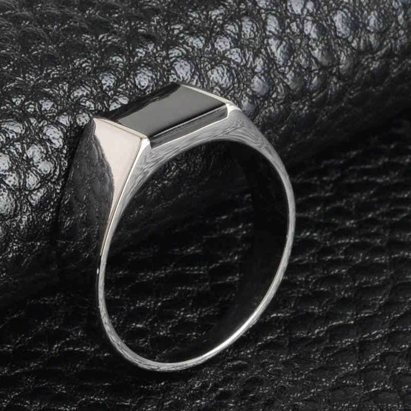 Rectangular Natural Stone Indian Style 316L Stainless Steel Rings stainless steel ring,finger ring,silver ring