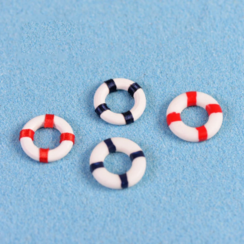 

ZOCDOU 4 Pieces Life Buoy Ring Swim Swimming Pool Seaside Fake andy Malaysia Small Statue Figurine Crafts Ornament Miniatures