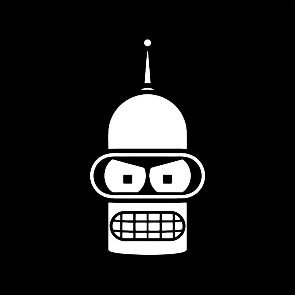 Bender Face Cartoon Fashion Car Styling Stickers Decals Vinyl Creative Car Body Wall Window Toilet Stickers Funny 8.2cm15 (3)