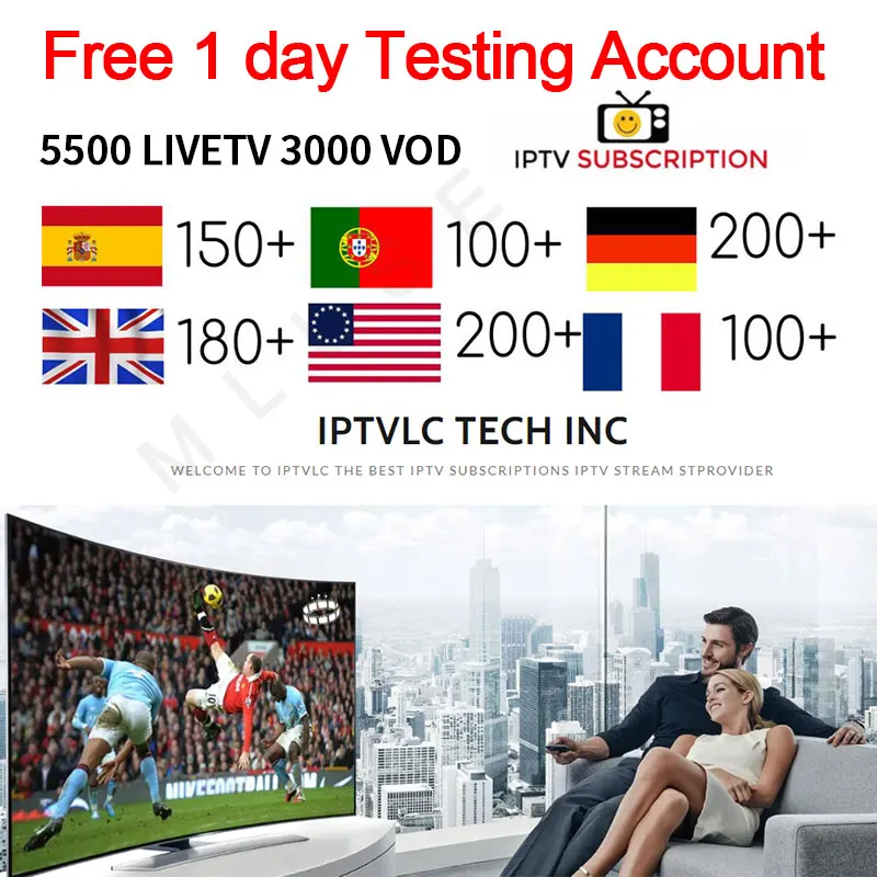 Comprar Suscripción IPTV de 5500 canales HD árabe Europa Italia Rusia África Francia Alemania India USA Canadá América Latina smart ipt M3U