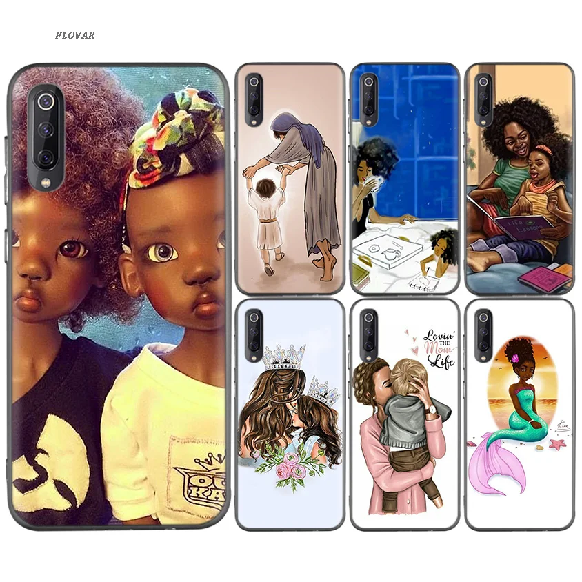 

Brown Hair Baby Mom Girl Woman Soft TPU Case For Xiaomi 9 8 A2 lite A1 Play Pocophone F1 Xiomi Redmi Y3 Note 7 6 5 Pro 5Plus