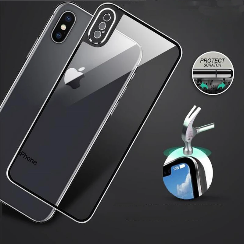 Переднее + заднее закаленное стекло для iPhone X Сменный Чехол с полной защитой
