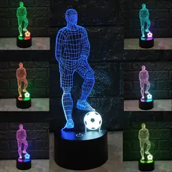 Футбол 3D ночник сенсорный Книги по искусству настольная лампа 7 цветов светодиодный настольная лампа Спальня Оптические иллюзии освещения