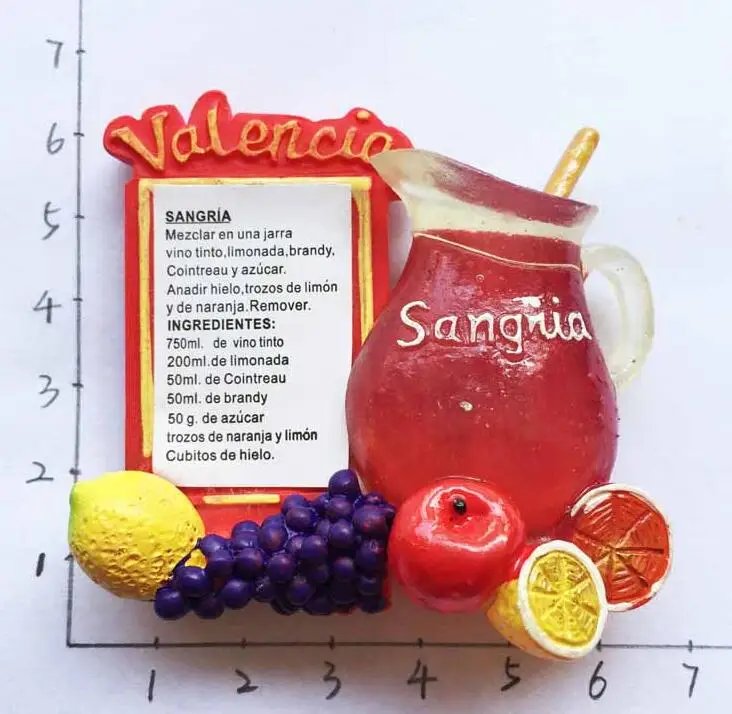 Испания Valencia Sangria наклейки на холодильник туристические сувениры для путешествий