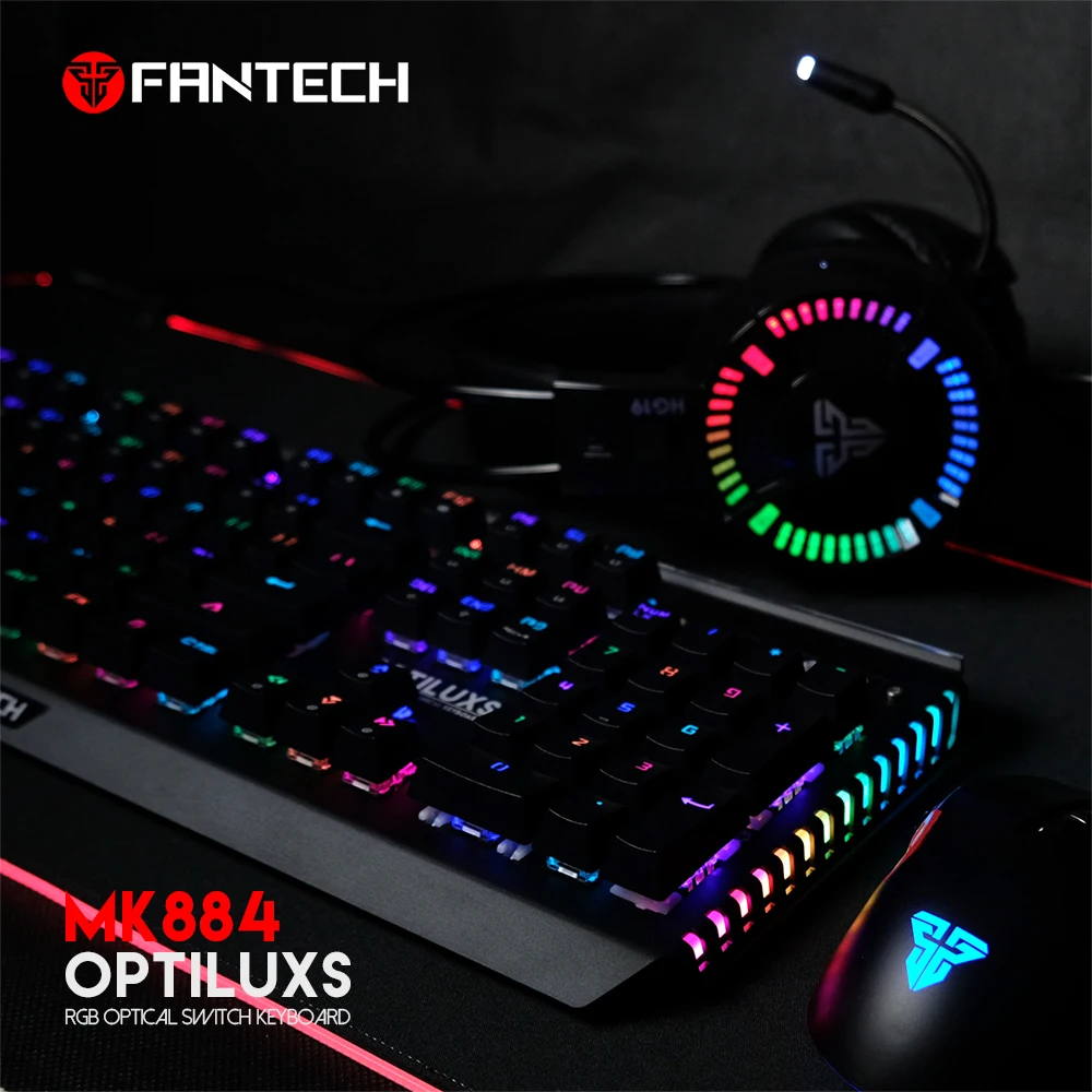 Fantech Mk884 профессиональная механическая клавиатура с RGB подсветкой игровая клавиатура USB Проводная Водонепроницаемая клавиатура для игры в офис