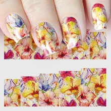 1pc mode ongle autocollant transfert d'eau décalcomanies fleur romantique Rose filigrane curseur Gel Nail Art décoration manucure(China)