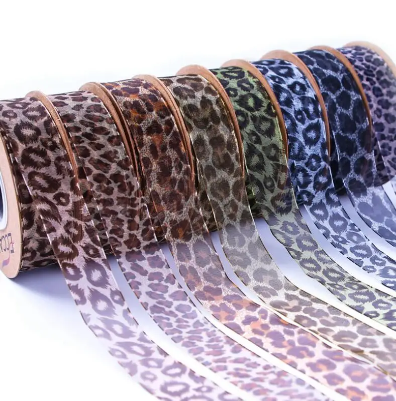 

Fashion 4CM Wide Net Yarn Leopard Shoelace Shoes Decorations 10 Yards/Lot
