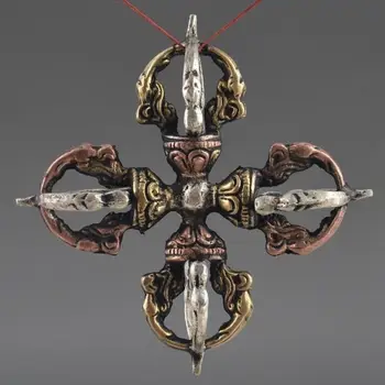 

Exquisite COPPER HAND HAMMERED QUADRANGLE EXORCISM STATUE / PENDA
