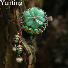 Yanting винтажное глазированное стекло, цветочные Когти для женщин, этнический медный сплав, китайский стиль, заколка для волос, женские Украшения для волос 081