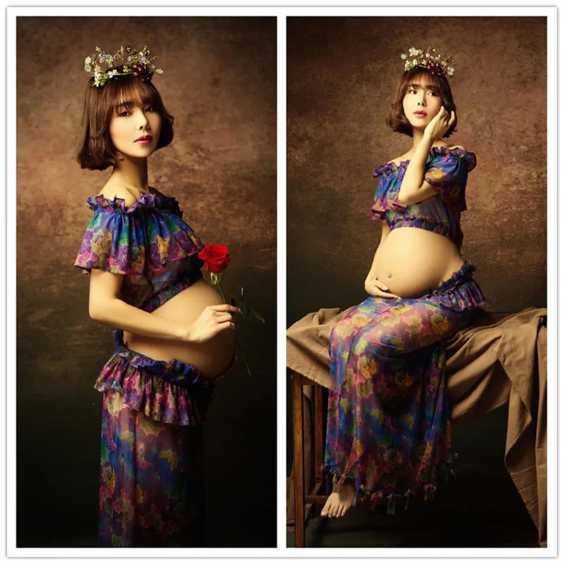 Топ с открытыми плечами и юбка; Комплект для беременных; реквизит для фотосессии; костюмы для фотосессии; Одежда для беременных женщин; юбка для беременных