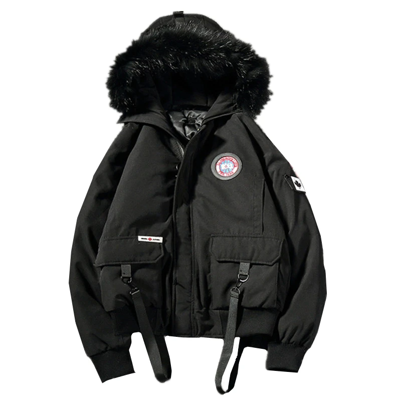 Beste 2018 herfst winter mode nieuwe mannen casual hooded bontkraag katoenen jas parka mannen casual Thicken warm gewatteerd jasje