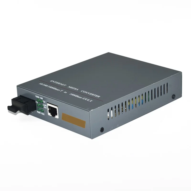 10/100/1000 Мбит/с htb-gs-03 Gigabit Волокно оптический media converter одномодовый двойной Волокно SC Порты и разъёмы 20 км внутренний питание