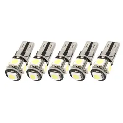 10X) 10 шт. ошибок Canbus W5W T10 5050 5-SMD светодиодные лампы белого света лампы