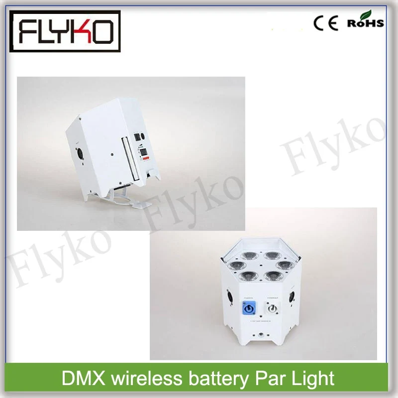 

Free shipping 2 LOT 6pcs*5W 5 in 1 leds high brightness hexagon par light wireless battery