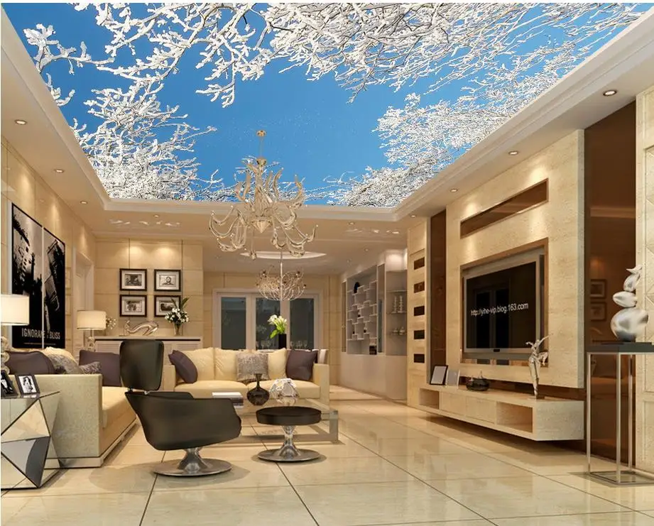 

Home Decoration Cedar Tree Ceiling 3d wallpaper modern for living room murals Ceiling Non woven wallpaper