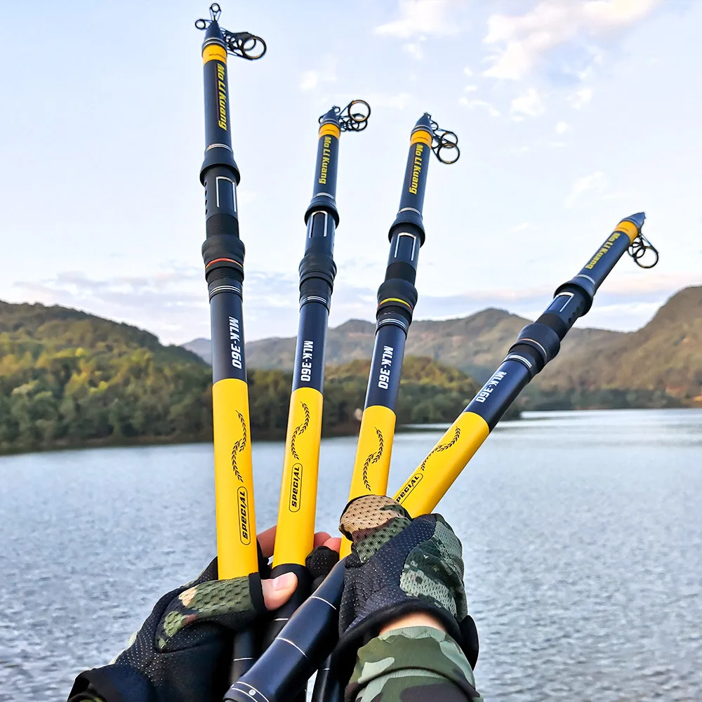 JOSBY Telescopic Fishing Rod Pesca FRP Portable High Performance Spinning reel Sea carp Fishing Pole 2.1M 2.4M 2.7M 3.0M 3.6M