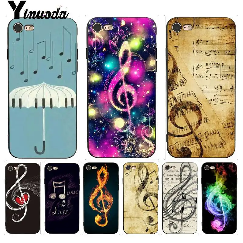 Yinuoda для iphone 7 6 X Чехол Love music note piano umbrella ведущий чехол телефона iPhone 7X6 6S 8 Plus 5 5S SE XR XS